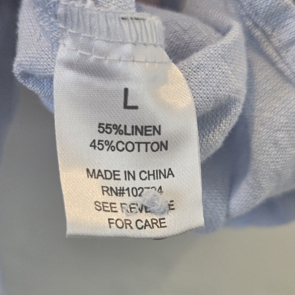 Hester & Orchard blue Linen blend blouse size Large - Picture 5 of 8